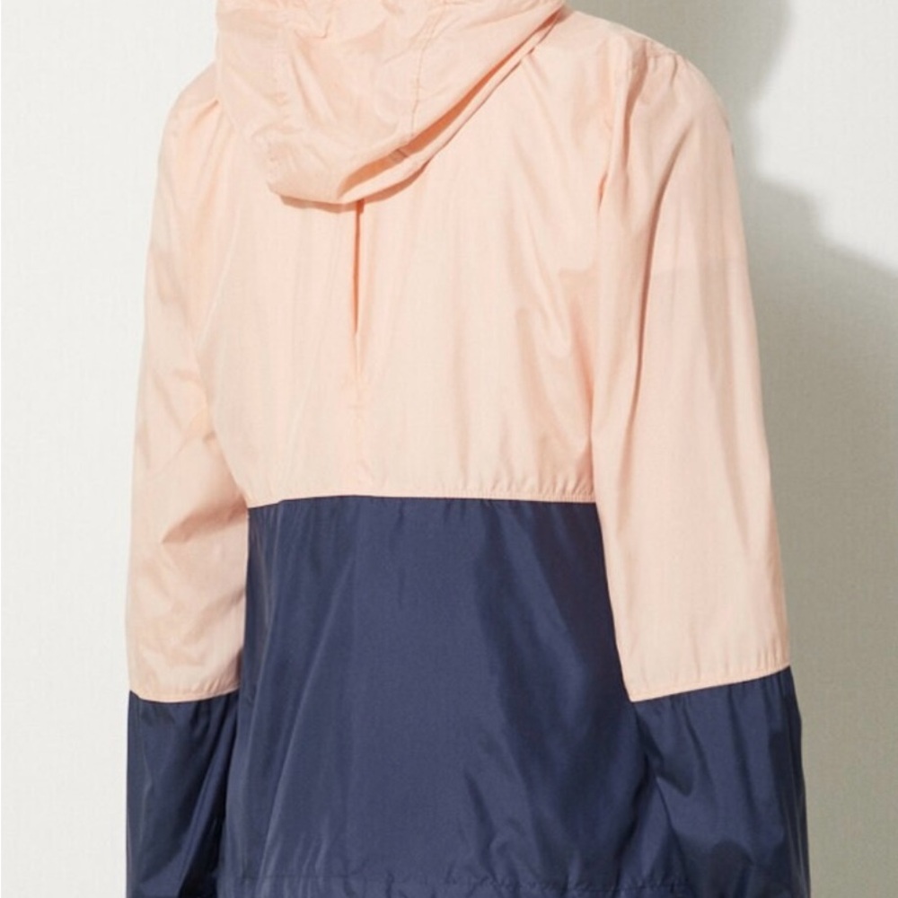 Columbia Flash Forward Windbreaker Hoodie Full Zip Lightweight Pale Pink Navy M - Picture 9 of 10